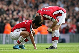 Thomas Vermaelen Gallery: Eduardo and Thomas Vermaelen (Arsenal)
