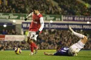 Everton v Arsenal 2007-08 Collection: Eduardo's Brace: Arsenal Crushes Everton 4-1 in Premier League
