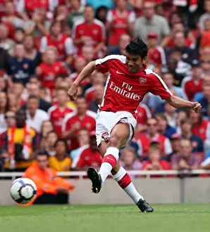 Arsenal V Rangers 2009-10 Prints: Eduardo's Strike: Arsenal's Dominance over Rangers in the Emirates Cup (3:0)