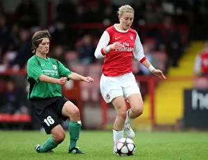 Arsenal Ladies v ZFK Masinac 2010-11 Collection: Ellen White (Arsenal) Jadranka Pavicevic (ZFK). Arsenal Ladies 9: 0 ZFK Masinac