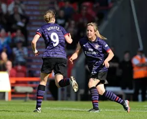 Images Dated 26th May 2013: Ellen White celebrates scoring Arsenals 3rd goal. Arsenal Ladies 3: 0 Bristol Academy