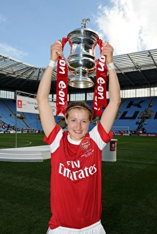 Ellen White with the FA Cup: Arsenal Ladies Celebrate Victory over Bristol Academy