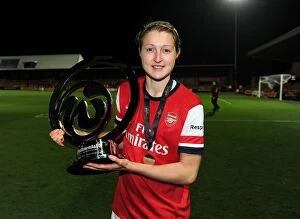 Images Dated 10th October 2012: Ellen White Lifts the FA WSL Continental Cup: Arsenal Ladies FC Defeat Birmingham City Ladies FC