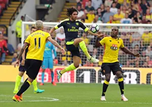 Watford V Arsenal 2016-17 Prints: Elneny Outsmarts Behrami and Ighalo: A Pivotal Moment from Arsenal's Victory over Watford (2016-17)