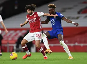 Arsenal V Chelsea 2020-21 Prints: Elneny vs. Abraham: A Rivalry Clash at the Heart of Arsenal vs. Chelsea