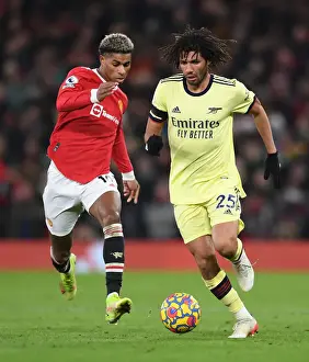 Manchester United V Arsenal 2020-21 Prints: Elneny vs Rashford: Battle at Old Trafford - Manchester United vs Arsenal