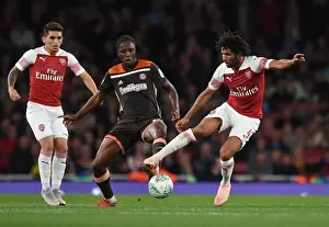 Arsenal V Brentford - Carabao Cup 2018-19 Prints: Elneny vs Sawyers: Clash at the Emirates - Arsenal vs Brentford, Carabao Cup 2018-19