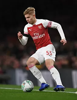 Images Dated 31st October 2018: Emile Smith Rowe in Action: Arsenal vs Blackpool, Carabao Cup 2018-19