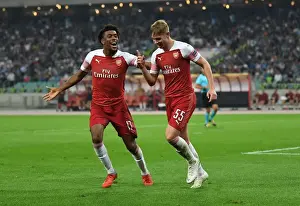 Qarabag V Arsenal 2018-19 Prints: Emile Smith Rowe and Alex Iwobi: Celebrating Arsenal's Europa League Goals Against Qarabag