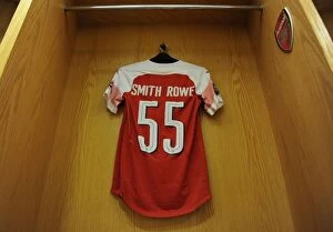 Images Dated 26th September 2018: Emile Smith Rowe in Arsenal Changing Room before Carabao Cup Match vs Brentford
