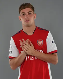 Arsenal Photocall 2021-22 Prints: Emile Smith Rowe Kicks Off Arsenal's 2021-22 Season at London Colney