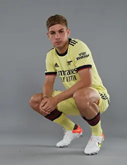 Arsenal Photocall 2021-22 Prints: Emile Smith Rowe Kicks Off Arsenal's 2021-22 Season at London Colney Training Ground