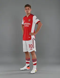 Arsenal Photocall 2021-22 Prints: Emile Smith Rowe Kicks Off Arsenal's 2021-22 Season at London Colney Training Ground