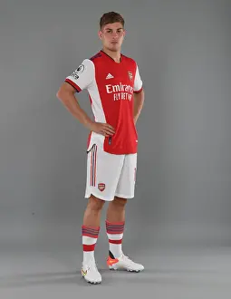 Arsenal Photocall 2021-22 Prints: Emile Smith Rowe Kicks Off Arsenal's 2021-22 Season at London Colney Training Ground