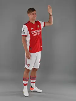 Arsenal Photocall 2021-22 Prints: Emile Smith Rowe Kicks Off Arsenal's 2021-22 Season at London Colney Training Ground