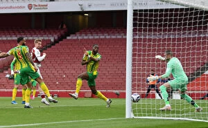 Images Dated 9th May 2021: Emile Smith Rowe Scores First Arsenal Goal in Empty Emirates Stadium Against West Bromwich Albion