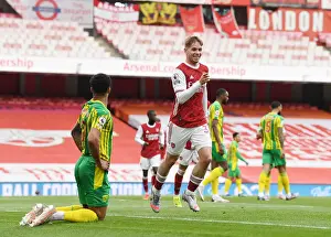 Arsenal V West Bromwich Albion 2020-21 Prints: Emile Smith Rowe Scores First Goal in Empty Emirates Stadium: Arsenal vs