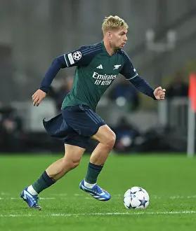 RC Lens V Arsenal 2023-24 Prints: Emile Smith Rowe Shines: Arsenal Secures Victory Over RC Lens in UEFA Champions League