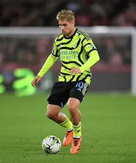 Brentford V Arsenal - Carabao Cup 2023-24 Prints: Emile Smith Rowe Shines in Arsenal's Carabao Cup Victory over Brentford