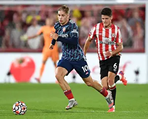 Brentford V Arsenal 2021-22 Prints: Emile Smith Rowe vs Christian Norgaard Clash: Brentford vs Arsenal, Premier League 2021-22