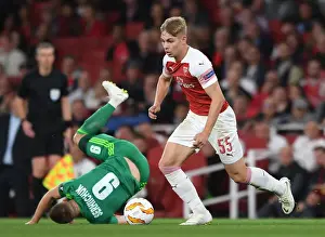 Arsenal V FC Vorskla Poltava 2018_19 Prints: Emile Smith Rowe vs Mykhailo Serhiichuk: A Battle in Arsenal's Europa League Clash