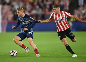 Brentford V Arsenal 2021-22 Prints: Emile Smith Rowe vs. Vitaly Janelt: Battle in the Premier League - Brentford vs