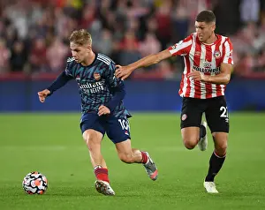 Brentford V Arsenal 2021-22 Prints: Emile Smith Rowe vs. Vitaly Janelt: A Premier League Battle - Arsenal vs