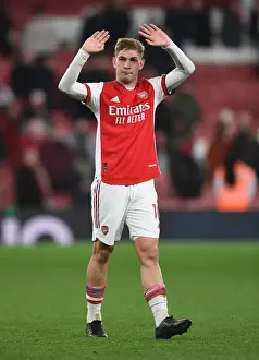 Arsenal V Aston Villa 2021-22 Prints: Emile Smith Rowe's Emotional Reaction: Arsenal's Hard-Fought Victory Over Aston Villa