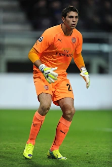 Anderlecht V Arsenal 2014-15 Prints: Emiliano Martinez in Action: Arsenal vs. RSC Anderlecht, UEFA Champions League 2014-15