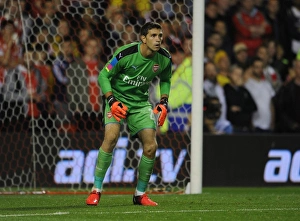 Nottingham Forest V Arsenal EPL Cup 3rd Round 2016-17 Prints: Emiliano Martinez in Action: Arsenal's Goalkeeper Shines in EFL Cup Clash vs