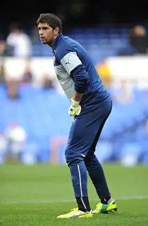 Everton V Arsenal 2014/15 Prints: Emiliano Martinez: Arsenal Goalkeeper's Focused Warm-Up Ahead of Everton Clash