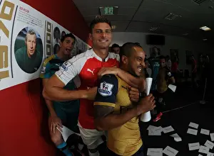 Emiliano Martinez, Olivier Giroud and Theo Walcott (Arsenal). Arsenal 1st Team Photcall
