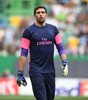 Sporting Lisbon V Arsenal 2018-19 Prints: Emiliano Martinez Prepares for Arsenal's Europa League Clash against Sporting CP