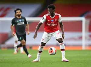 Arsenal V Liverpool 2019-20 Prints: Empty Emirates: Bukayo Saka's Lone Glory in Arsenal's Premier League Clash against Liverpool (2019-2020)