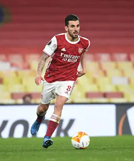 Arsenal V Olympiacos 2020-21 Prints: Empty Emirates: Dani Ceballos Plays On as Arsenal Face Olympiacos in Quiet Europa League Clash Amidst Coronavirus