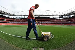 Arsenal V Besiktas 2014/15 Prints: Emirates Stadium: Arsenal's Prepared Pitch for Besiktas (2014/15 Champions League)