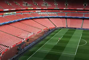 Arsenal V Monaco 2104/15 Prints: Emirates Stadium: Arsenal's Prepared Pitch for Monaco Clash (2015)