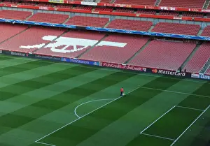 Arsenal V Monaco 2104/15 Prints: Emirates Stadium: Arsenal's Prepared Pitch for Monaco Clash (2015)