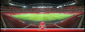 Images Dated 10th January 2014: Emirates Stadium Halfway At Night Framed Panoramic