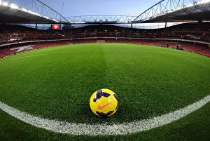 Arsenal V Hull City 2013-14 Prints: Emirates Stadium: Pre-Match Hawkeye Test (Arsenal vs Hull City, 2013-14)