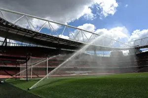 Arsenal V Crystal Palace 2015-16 Prints: Emirates Stadium: Preparing the Pitch for Arsenal's Clash against Crystal Palace (2015-16)