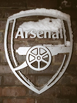Emirates Stadium in the snow