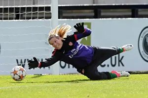 Arsenal Ladies V Barcelona 2012-13 Prints: Emma Byrne (Arsenal). Arsenal Ladies 4: 0 Barcelona. UEFA Womens Champions League