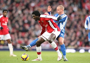 Arsenal V Wigan 2008-9 Prints: Emmanual Adebayor (Arsenal) Lee Cattermole (Wigan)