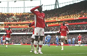 Images Dated 6th December 2008: Emmanual Adebayor celebrates scoring the Arsenal goal