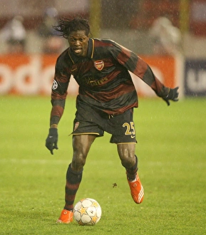 Emmanuel Adebayor in Action for Arsenal against Slavia Prague, UEFA Champions League, Group H, 7/11/2007