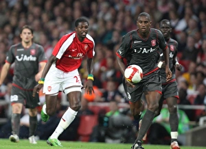 Arsenal V FC Twente 2008-09 Prints: Emmanuel Adebayor (Arsenal) Douglas (Twente)