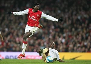 Images Dated 17th March 2008: Emmanuel Adebayor (Arsenal) George Boateng (Middlesbrough)