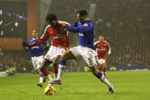 Everton V Arsenal 2008-9 Prints: Emmanuel Adebayor (Arsenal) Joleon Lescott (Everton)