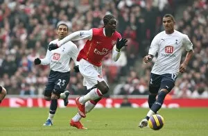 Arsenal v Tottenham 2007-8 Collection: Emmanuel Adebayor (Arsenal) Kevin-Prince Boateng (Tottenham)